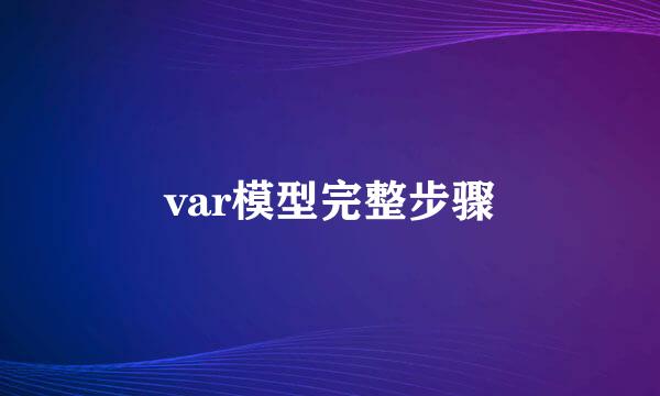 var模型完整步骤