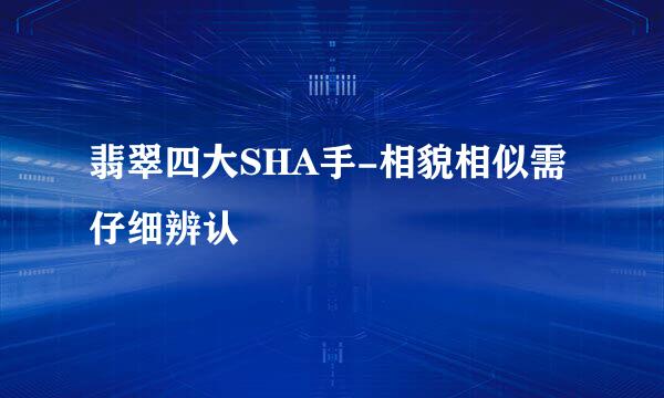 翡翠四大SHA手-相貌相似需仔细辨认