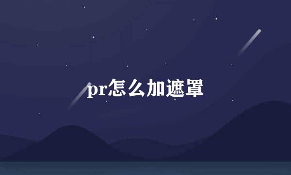 pr怎么加遮罩
