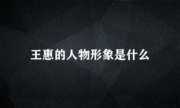 王惠的人物形象是什么