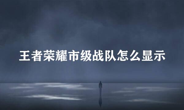 王者荣耀市级战队怎么显示