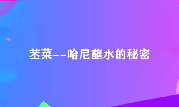 苤菜--哈尼蘸水的秘密