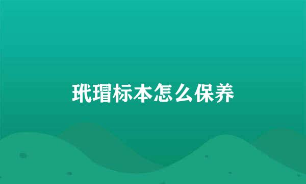 玳瑁标本怎么保养
