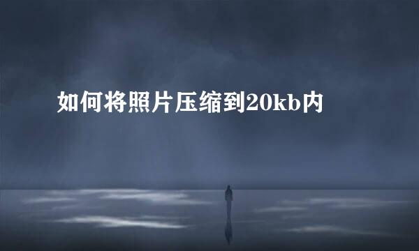 如何将照片压缩到20kb内