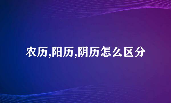 农历,阳历,阴历怎么区分