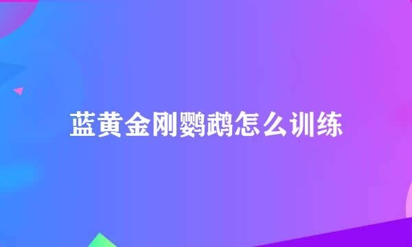 蓝黄金刚鹦鹉怎么训练