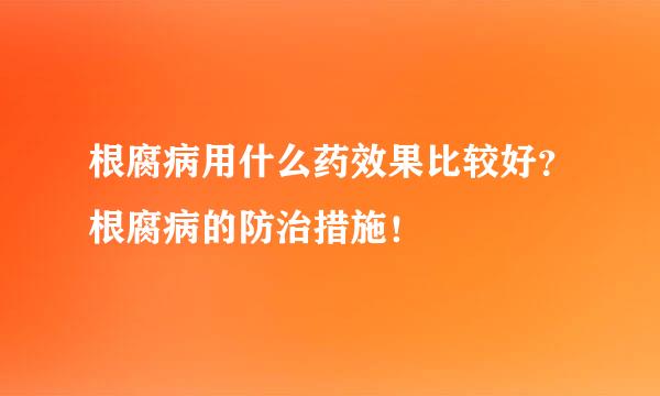 根腐病用什么药效果比较好？根腐病的防治措施！