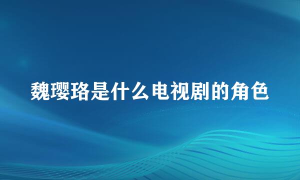魏璎珞是什么电视剧的角色