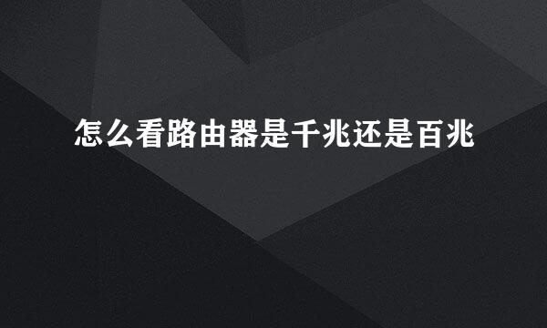 怎么看路由器是千兆还是百兆