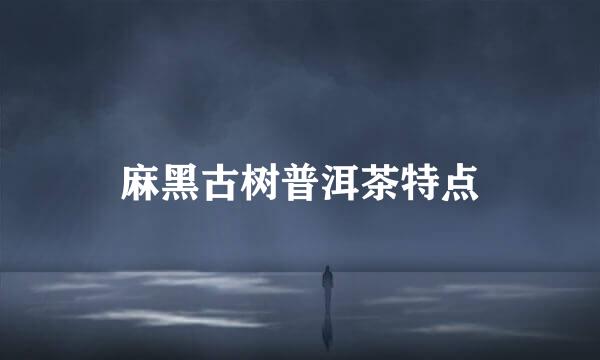 麻黑古树普洱茶特点