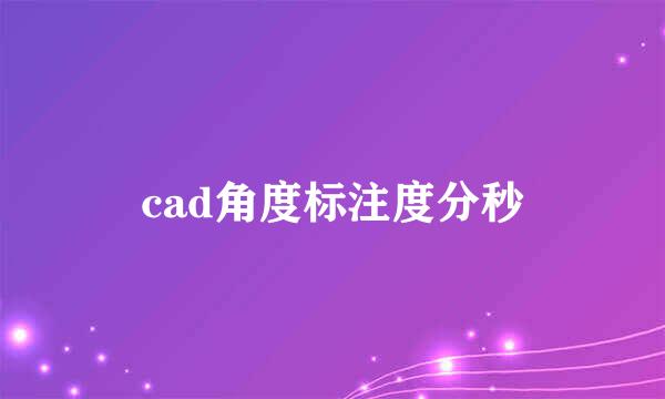 cad角度标注度分秒