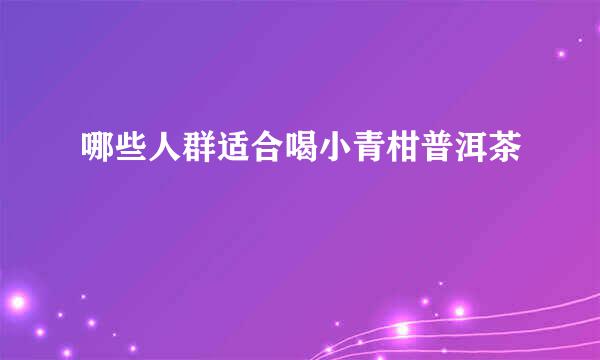 哪些人群适合喝小青柑普洱茶
