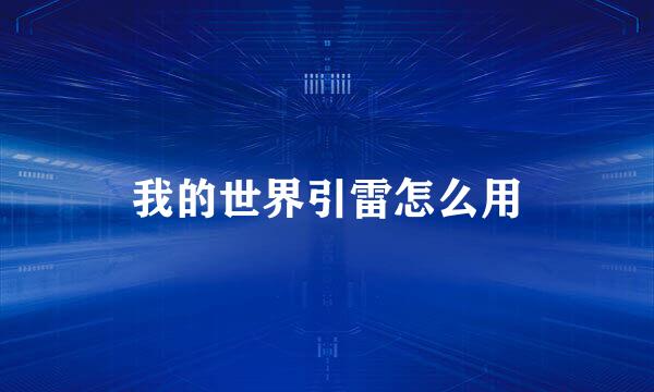 我的世界引雷怎么用
