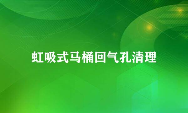 虹吸式马桶回气孔清理