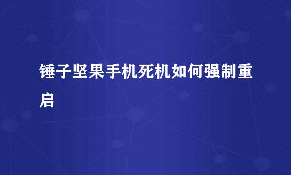 锤子坚果手机死机如何强制重启