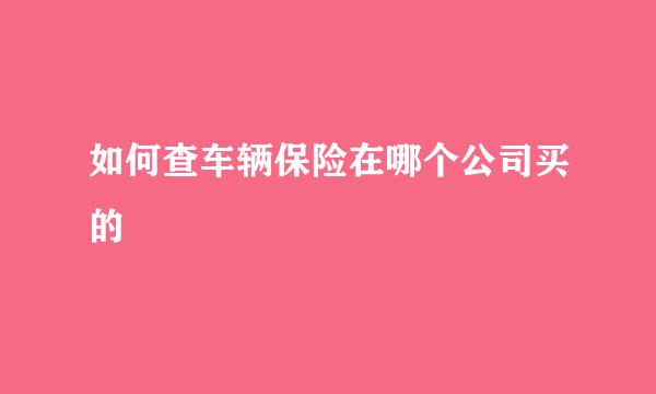 如何查车辆保险在哪个公司买的