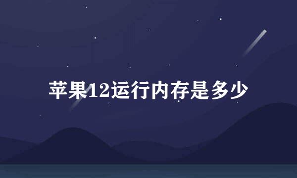 苹果12运行内存是多少