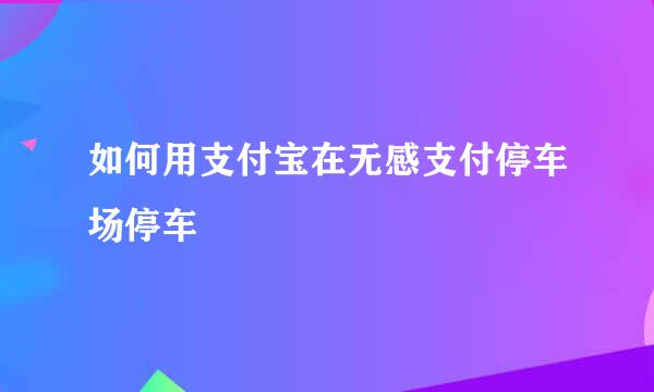 如何用支付宝在无感支付停车场停车