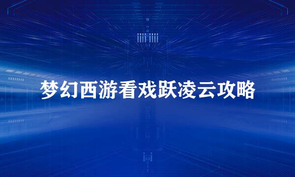 梦幻西游看戏跃凌云攻略