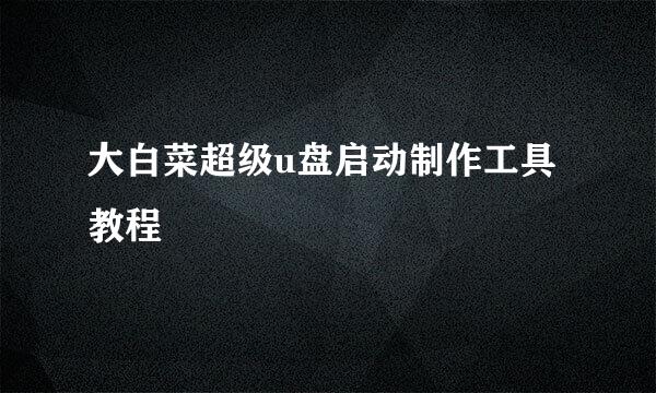 大白菜超级u盘启动制作工具教程