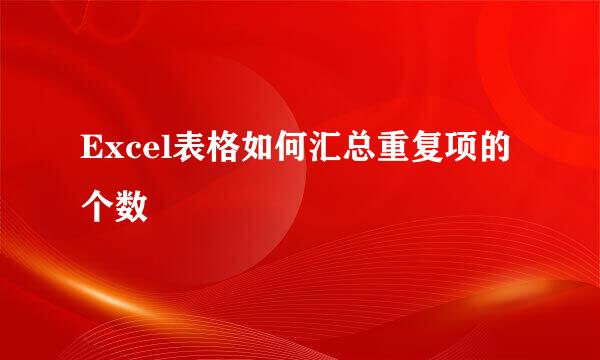 Excel表格如何汇总重复项的个数