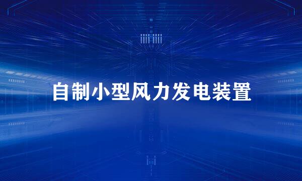 自制小型风力发电装置