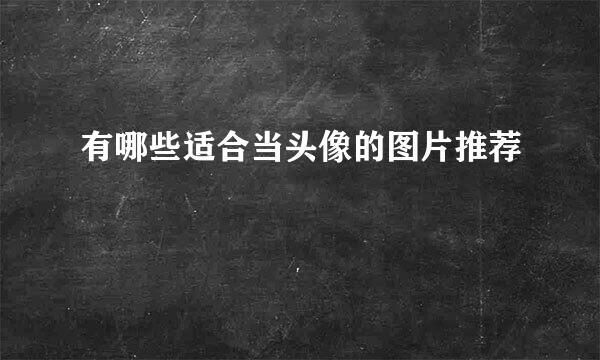 有哪些适合当头像的图片推荐