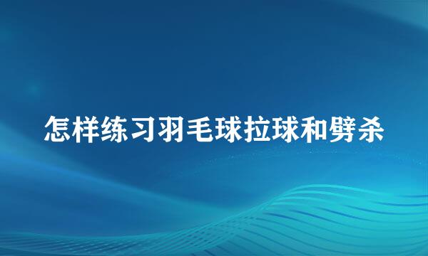 怎样练习羽毛球拉球和劈杀