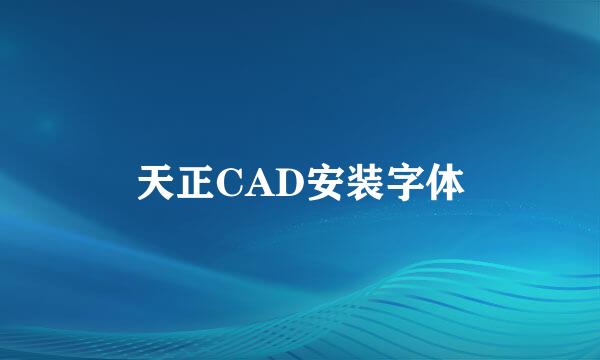 天正CAD安装字体