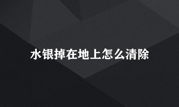 水银掉在地上怎么清除