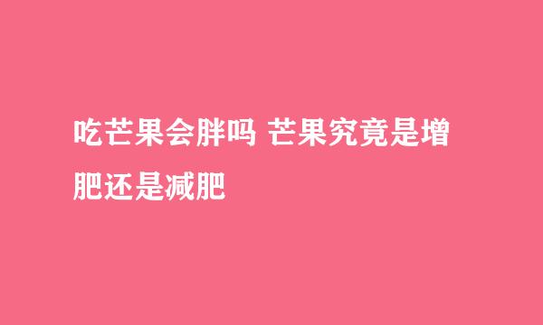 吃芒果会胖吗 芒果究竟是增肥还是减肥