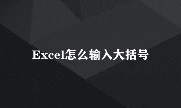 Excel怎么输入大括号