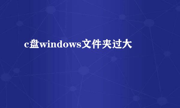 c盘windows文件夹过大
