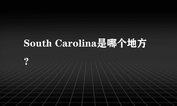 South Carolina是哪个地方？