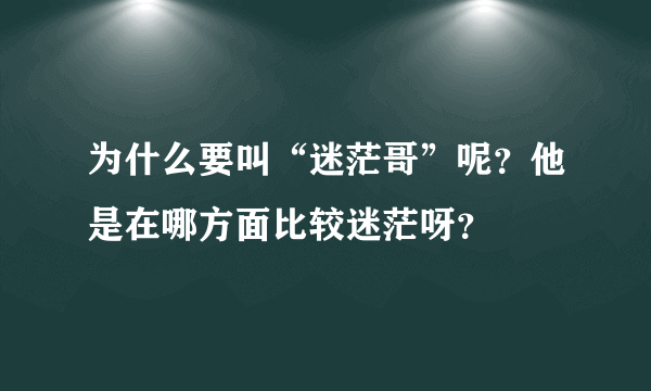 为什么要叫“迷茫哥”呢？他是在哪方面比较迷茫呀？