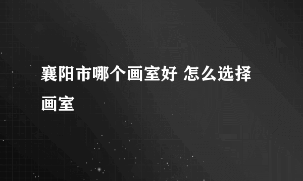 襄阳市哪个画室好 怎么选择画室