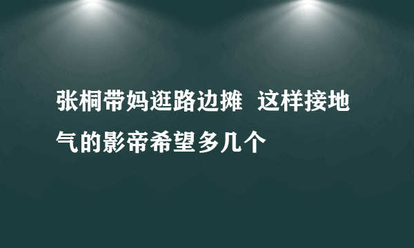 张桐带妈逛路边摊  这样接地气的影帝希望多几个
