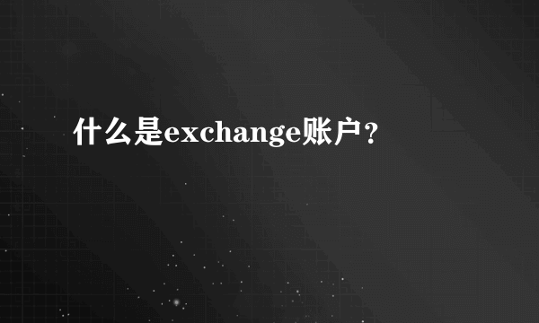 什么是exchange账户？