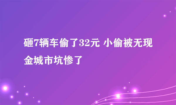 砸7辆车偷了32元 小偷被无现金城市坑惨了