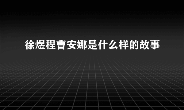 徐煜程曹安娜是什么样的故事