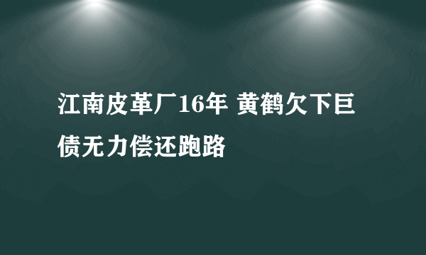 江南皮革厂16年 黄鹤欠下巨债无力偿还跑路