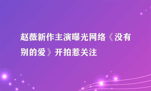 赵薇新作主演曝光网络《没有别的爱》开拍惹关注