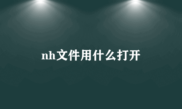 nh文件用什么打开