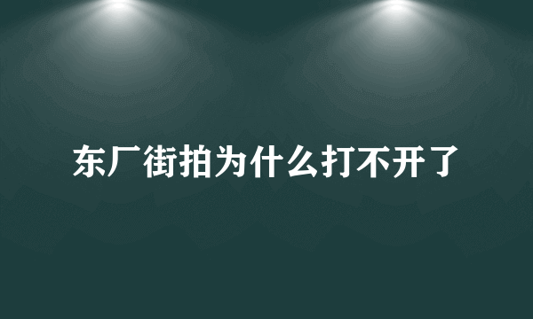 东厂街拍为什么打不开了
