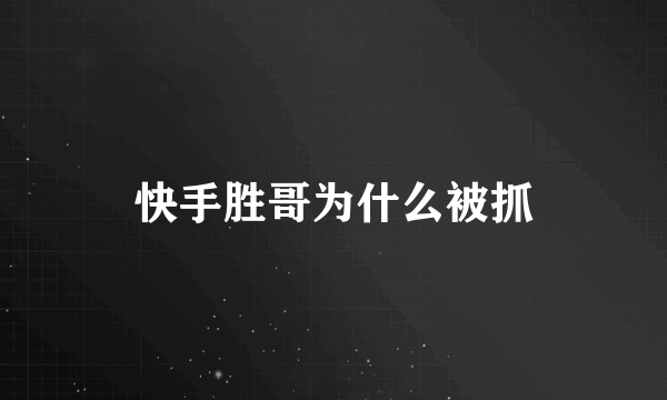 快手胜哥为什么被抓