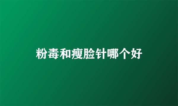 粉毒和瘦脸针哪个好