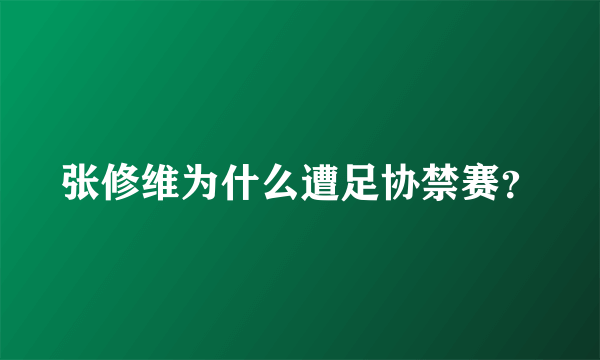 张修维为什么遭足协禁赛？