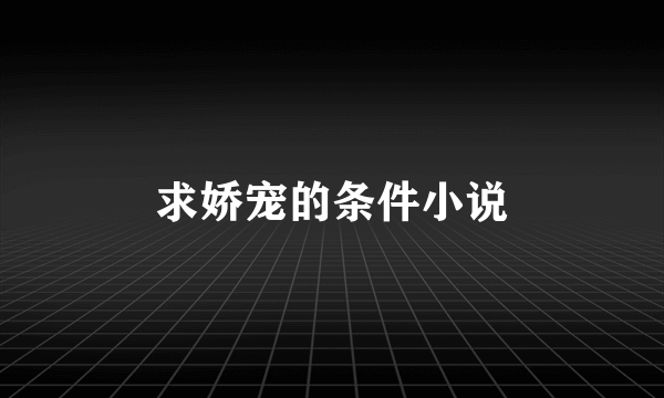 求娇宠的条件小说