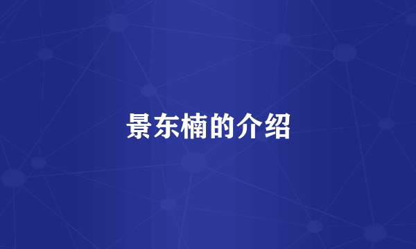 景东楠的介绍