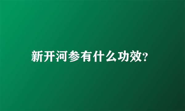 新开河参有什么功效？